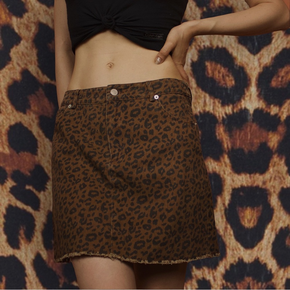 Cotton Candy Leopard Skirt